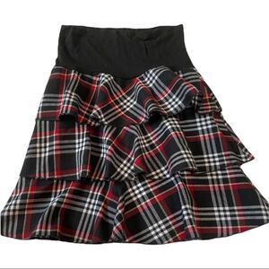 Plaid Ruffle Tiered Skirt